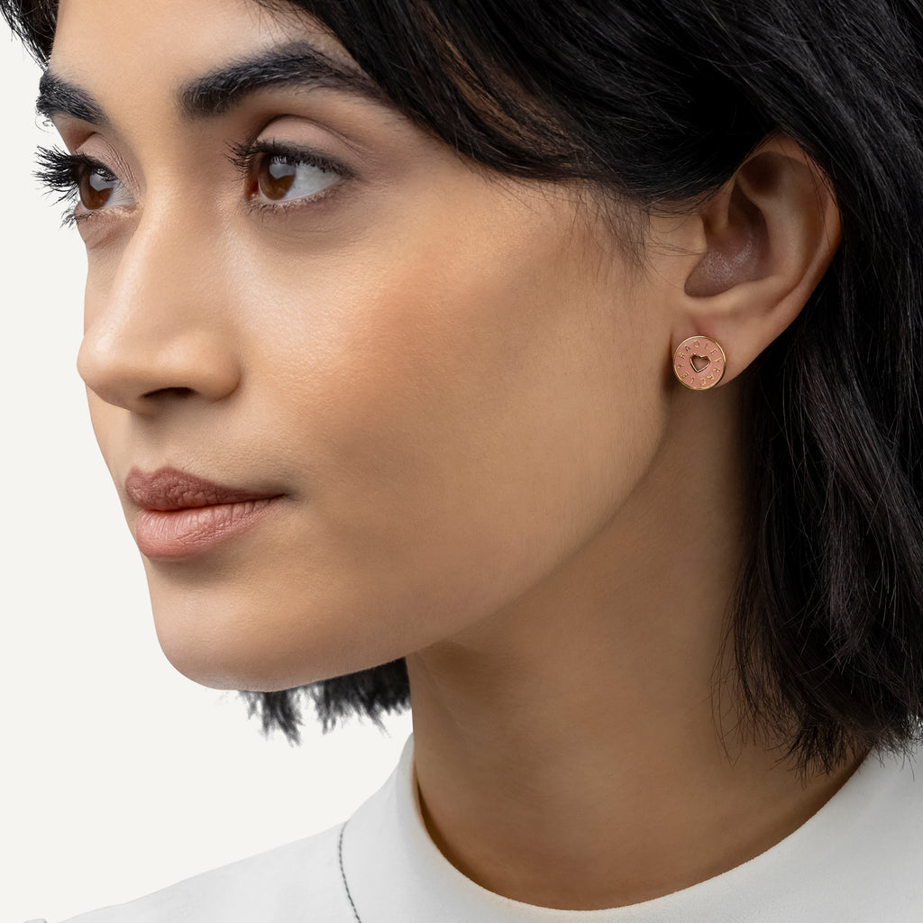 Sion Close - Enamel Heart Cut Out Earrings