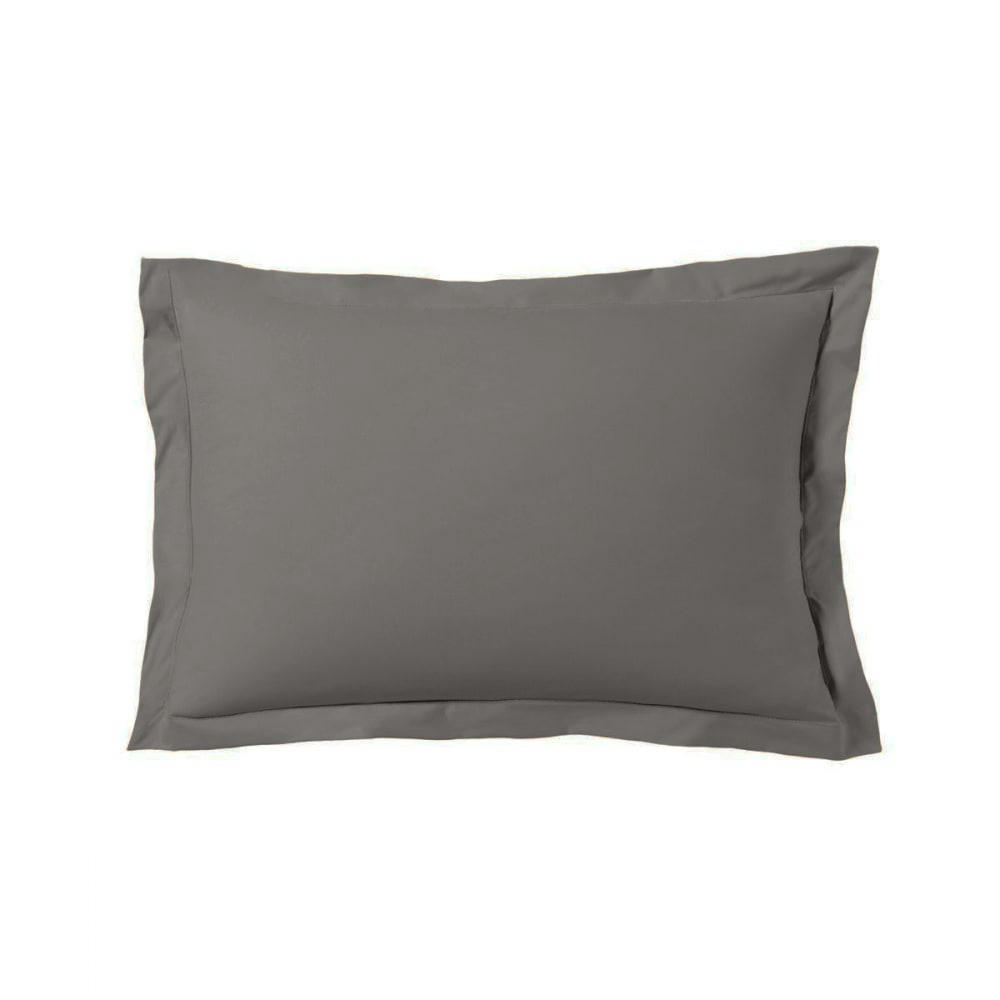 GAMME UNIS SATIN - Lot de 2 taies d'oreiller satin de coton 50x70cm gris
