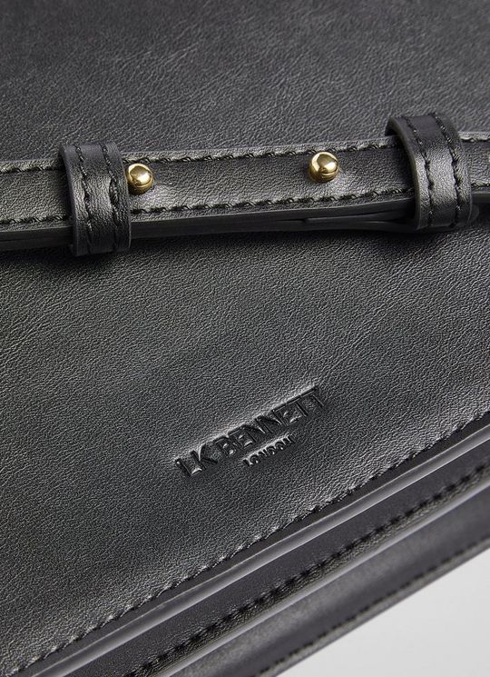 Ottie Black Vegan Leather Shoulder Bag