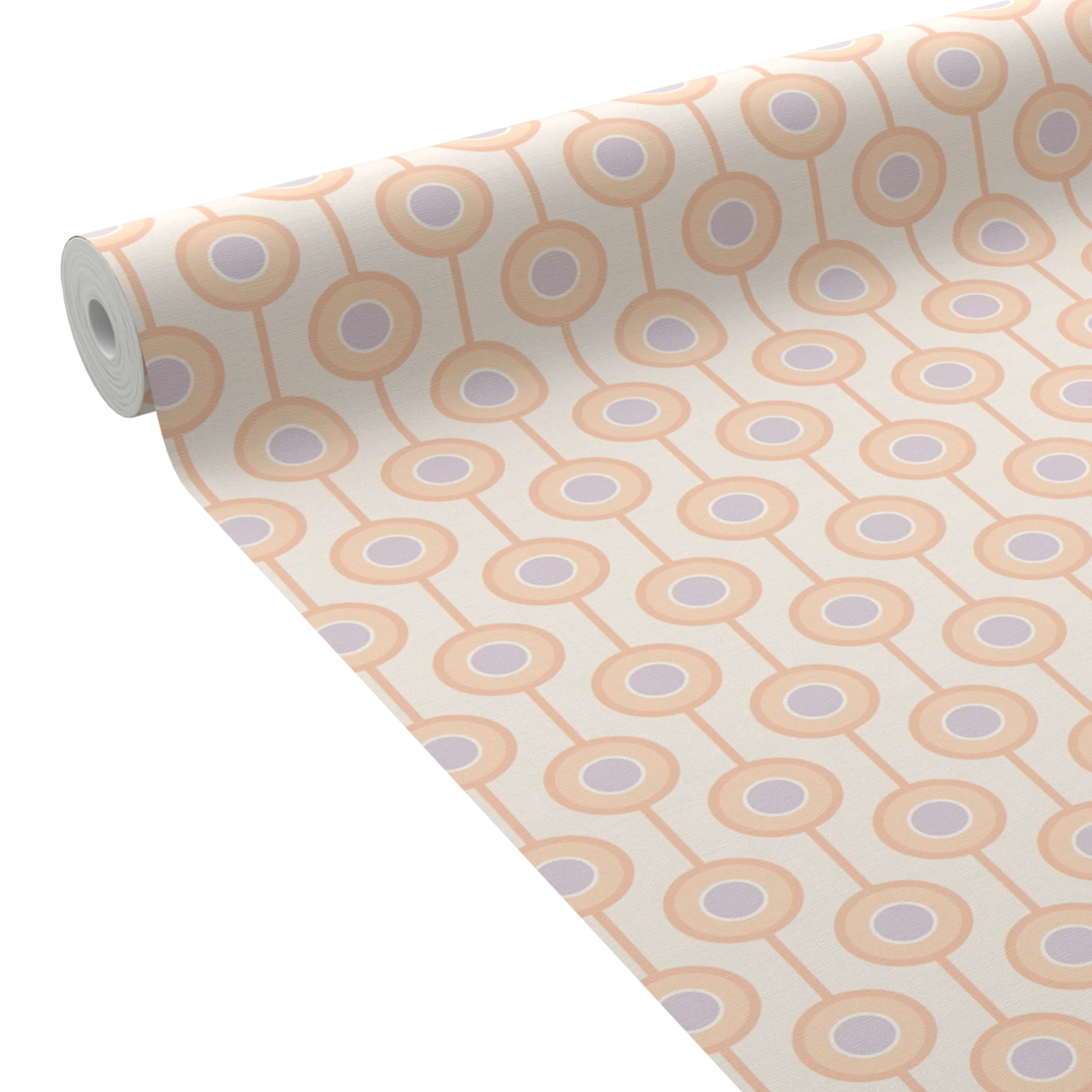 Papier peint intissé MILIAS coloris rose orangé et mauve