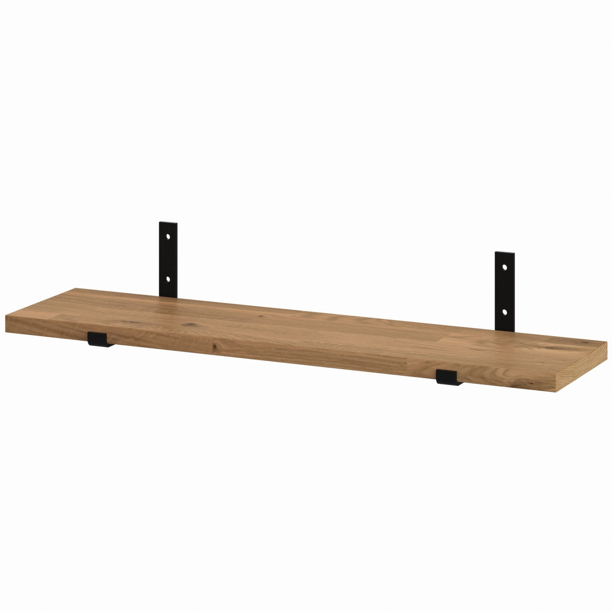 Półka ścienna dębowa loft wisząca drewniana na uchwytach L 30x15 cm