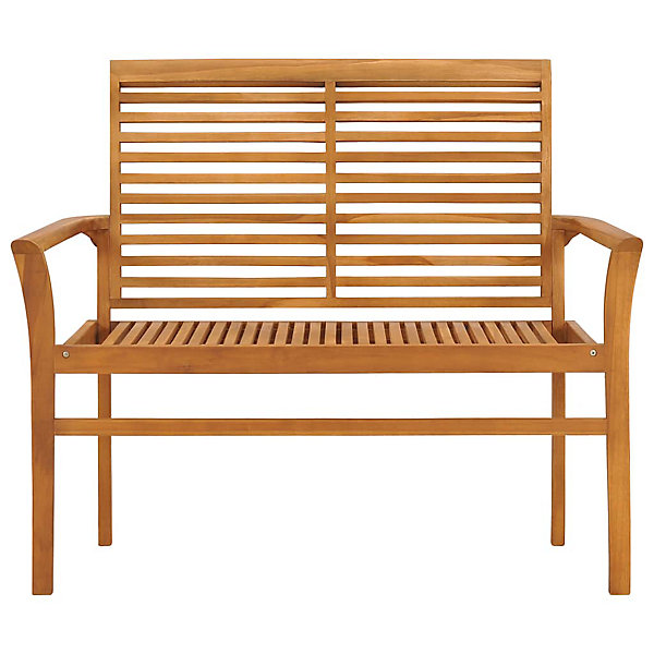 Banc de jardin avec coussin noir 112 cm Bois de teck massif vidaXL
