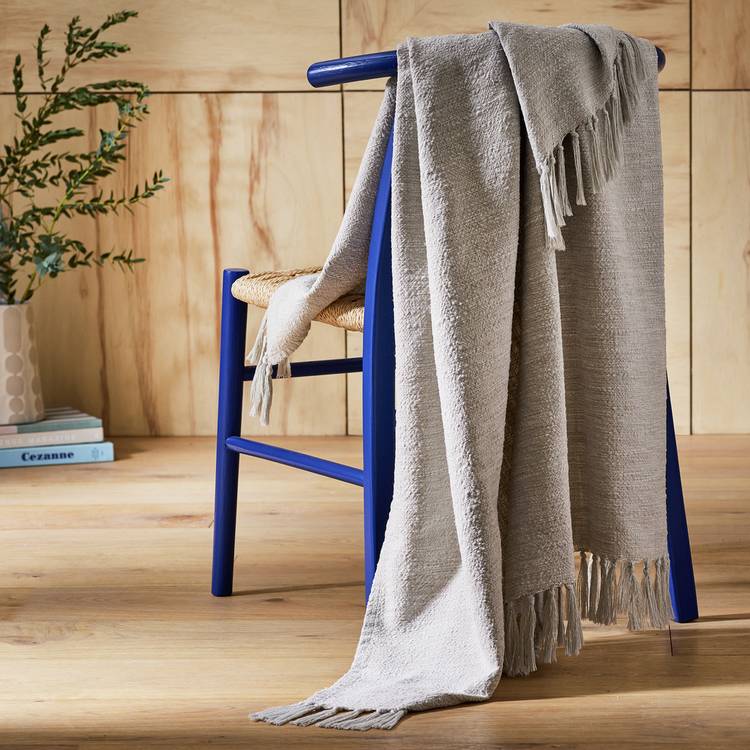 Habitat Woven Throw - Natural - 125x150cm