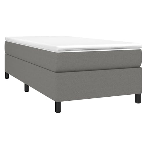 NNEVL Box Spring Bed Frame Dark Grey 107x203 cm King Single Fabric