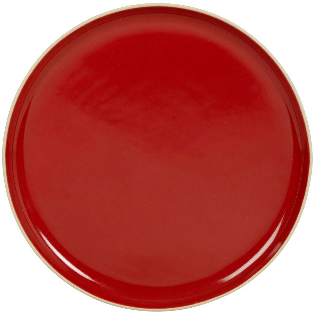 LUCIOLE - Assiette plate en grès rouge et blanc