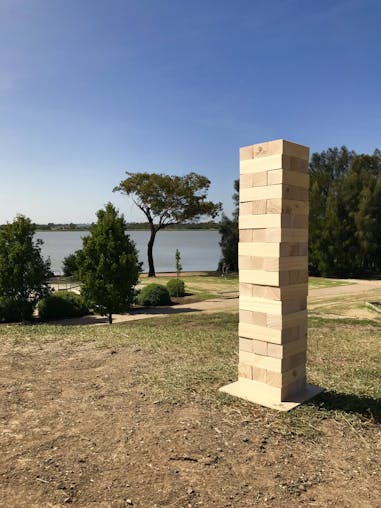 Mega Jenjo Tumbling Tower 54 Piece Giant Wooden Block Game 91cm Jenjo Games