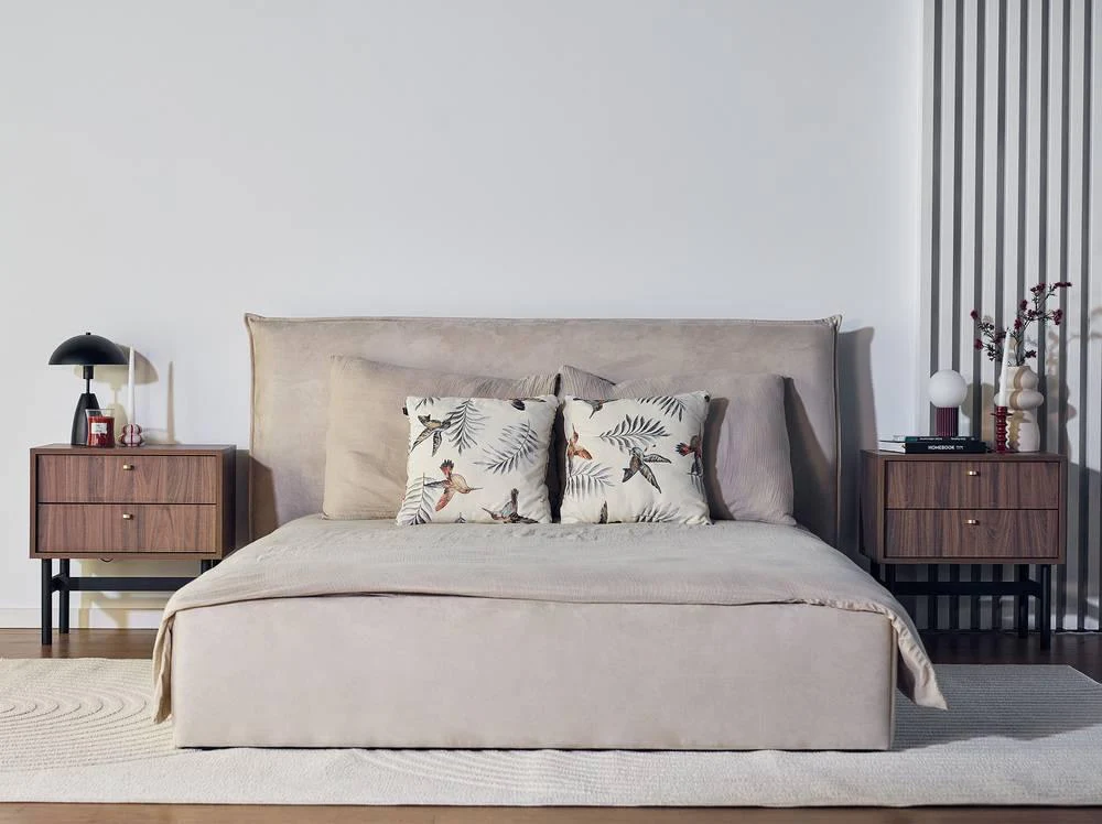 Bedframe Esmay velvet met opbergruimte 140 x 200 cm