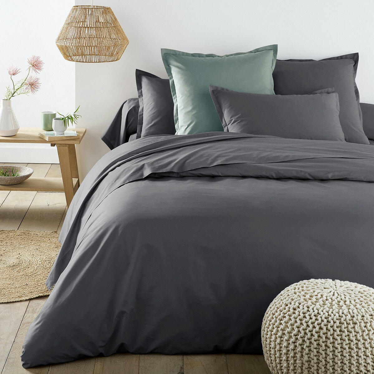 Taie oreiller unie percale de coton Scenario