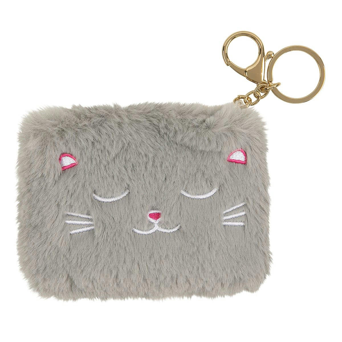 - Porte-monnaie Peluche Chat Gris