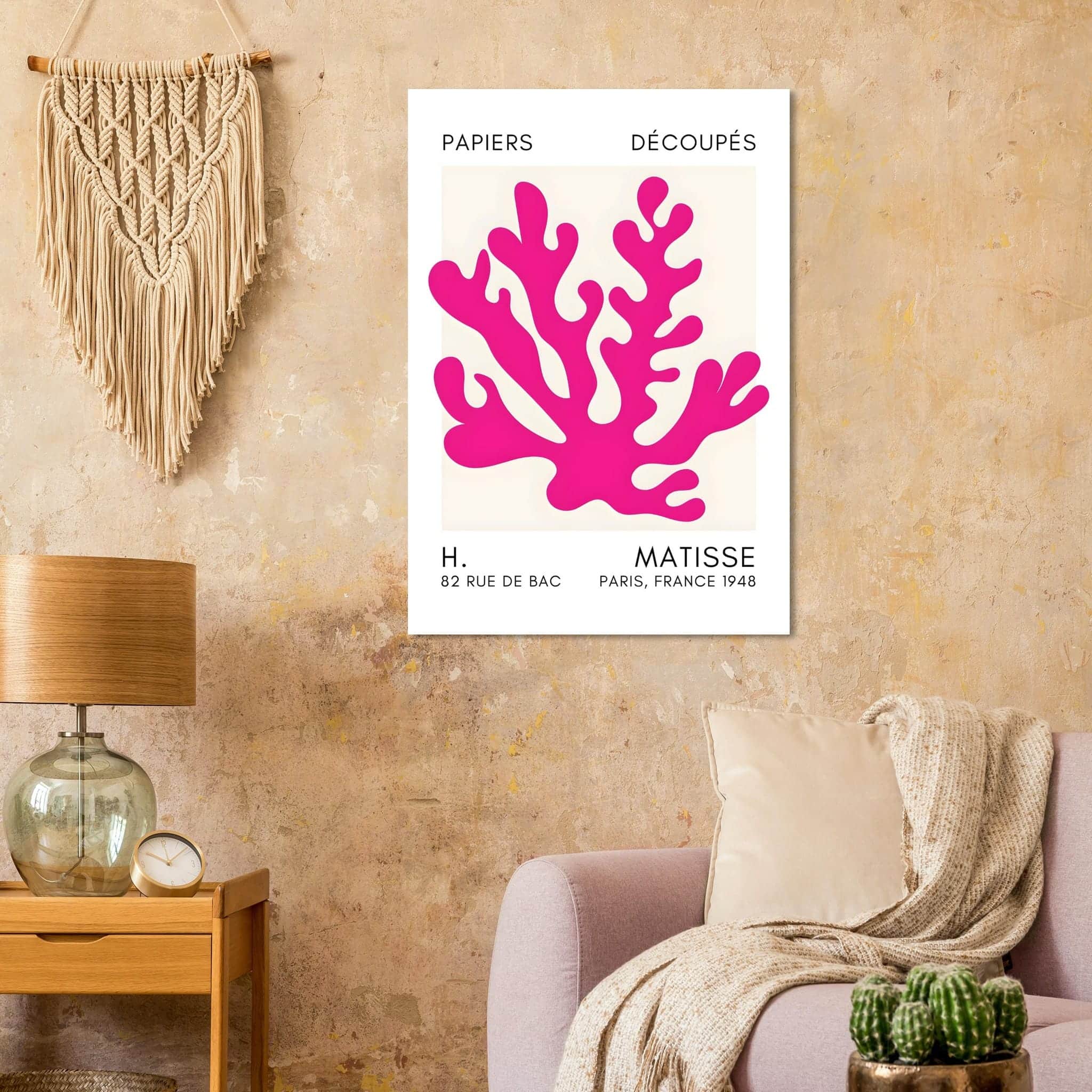 Artfulprints Poster Matisse – Saltflower shapes pink  - 70x100 cm - Roze