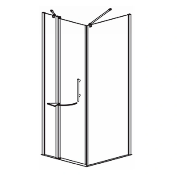 Drehtür, Höhe: 195 cm, edelsilber, Scheibenstärke: 6 mm