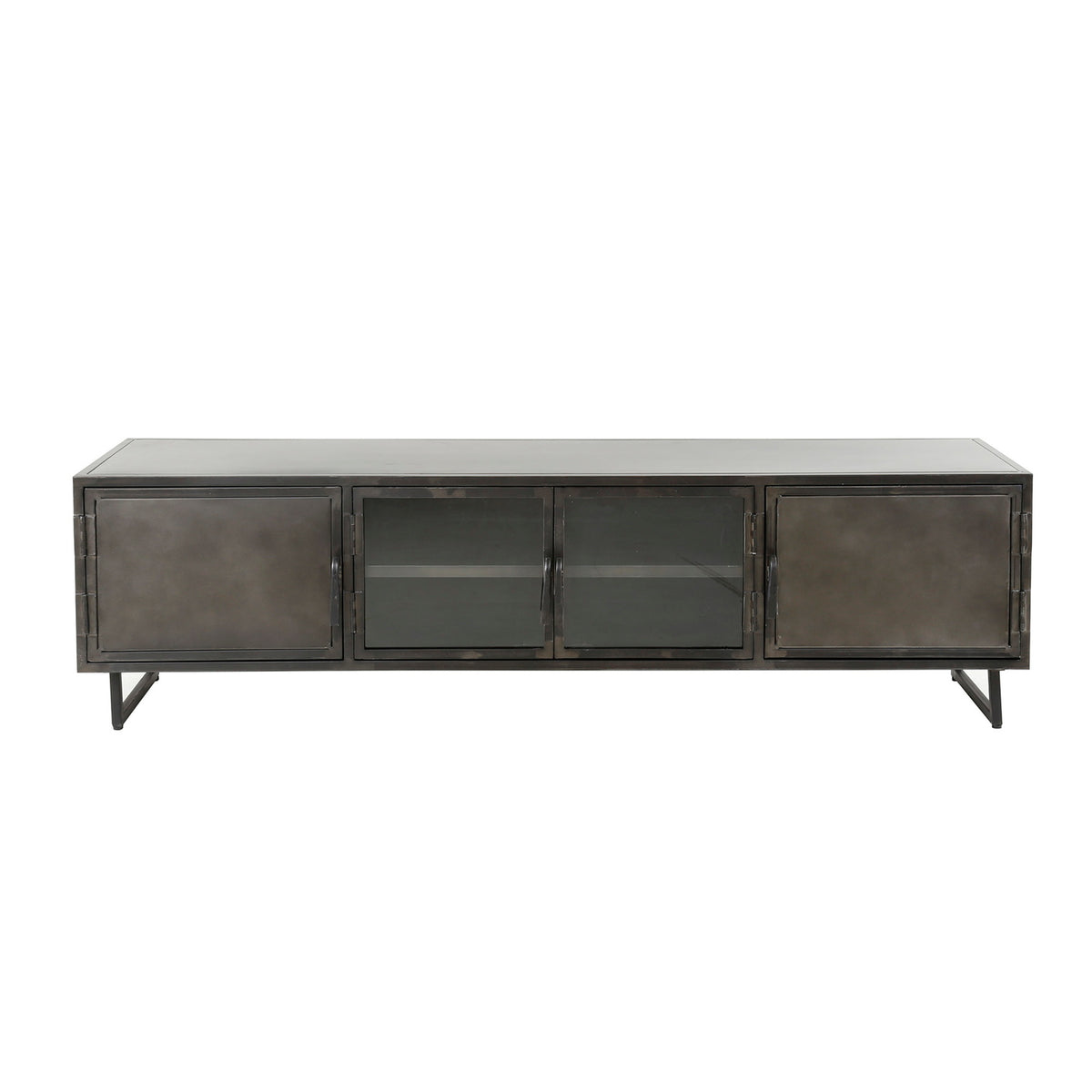 Giga Meubel TV-meubel Rift - Zwart Metaal - 4 Vakken - 180x40x50cm