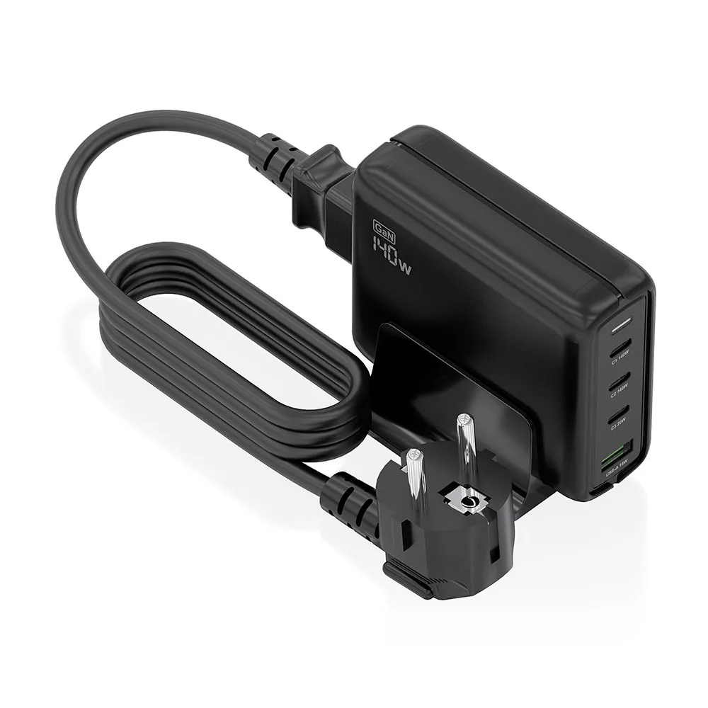 Aisens ASCH-140W4P056-BK USB-A and USB-C wall charger