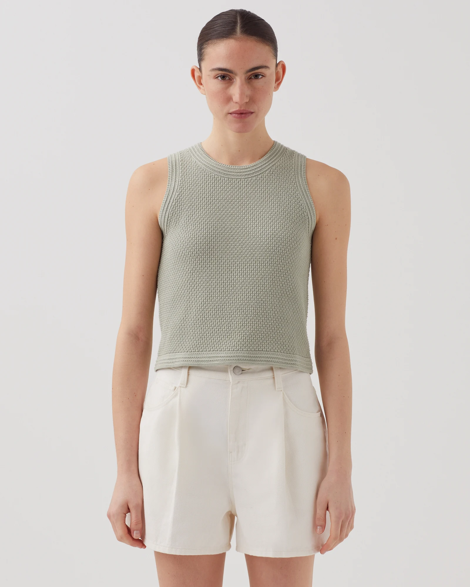 Débardeur maille ajourée en coton