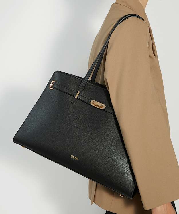 Define Black - Leather Belted Shoulder Bag