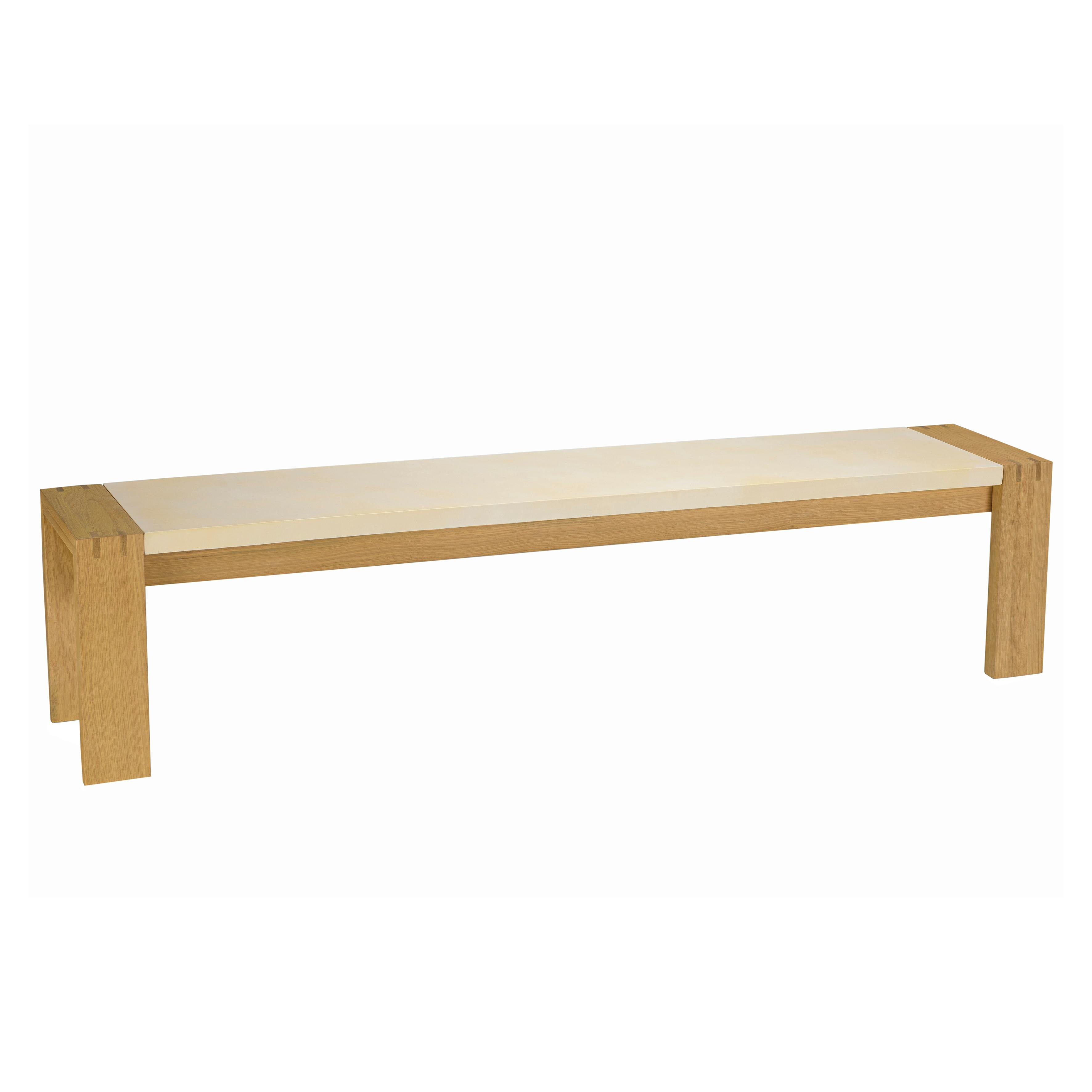 Banc chêne et béton beige 202 cm BRASILIA