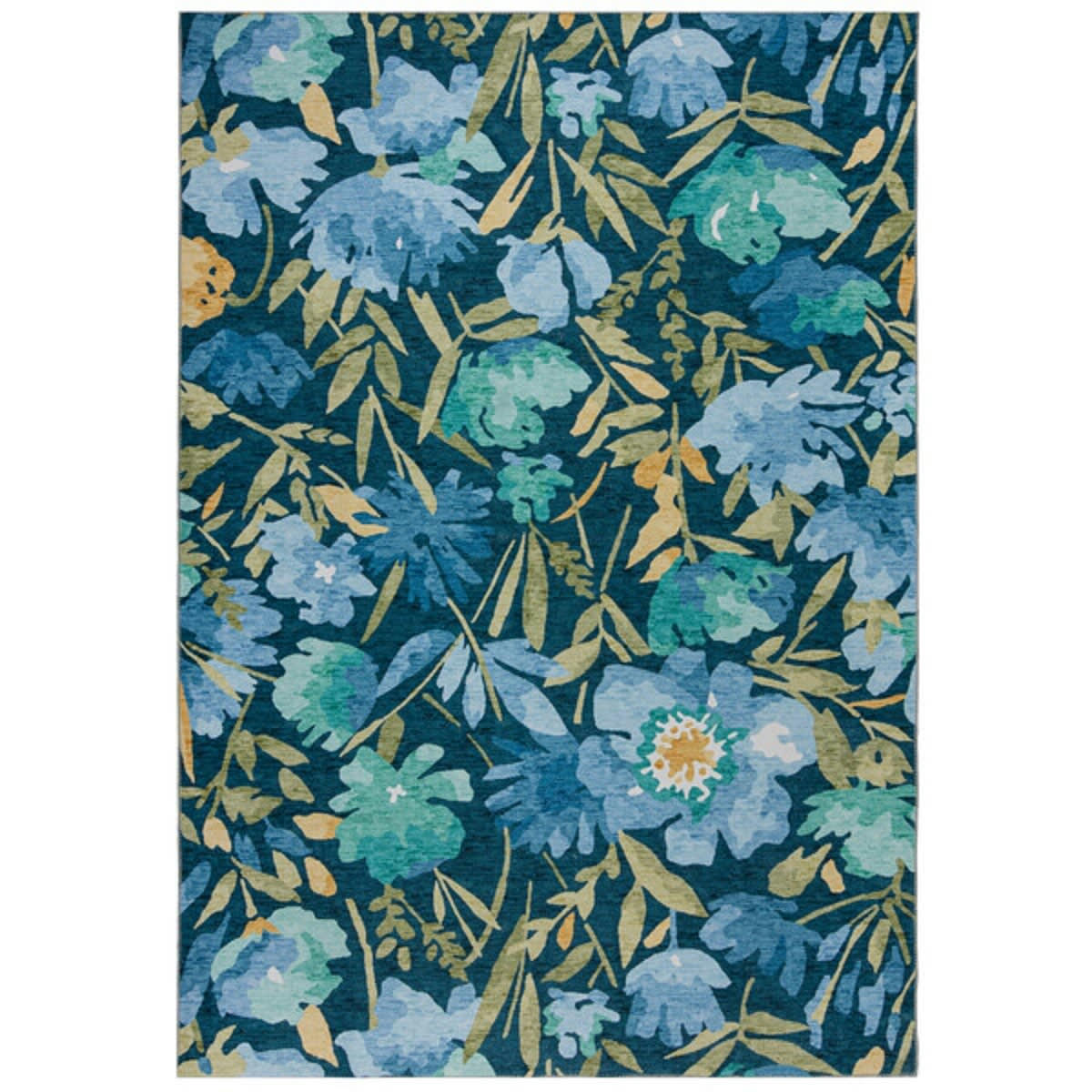 FLORA - Tapis moderne en Polyester Bleu 160x230 cm