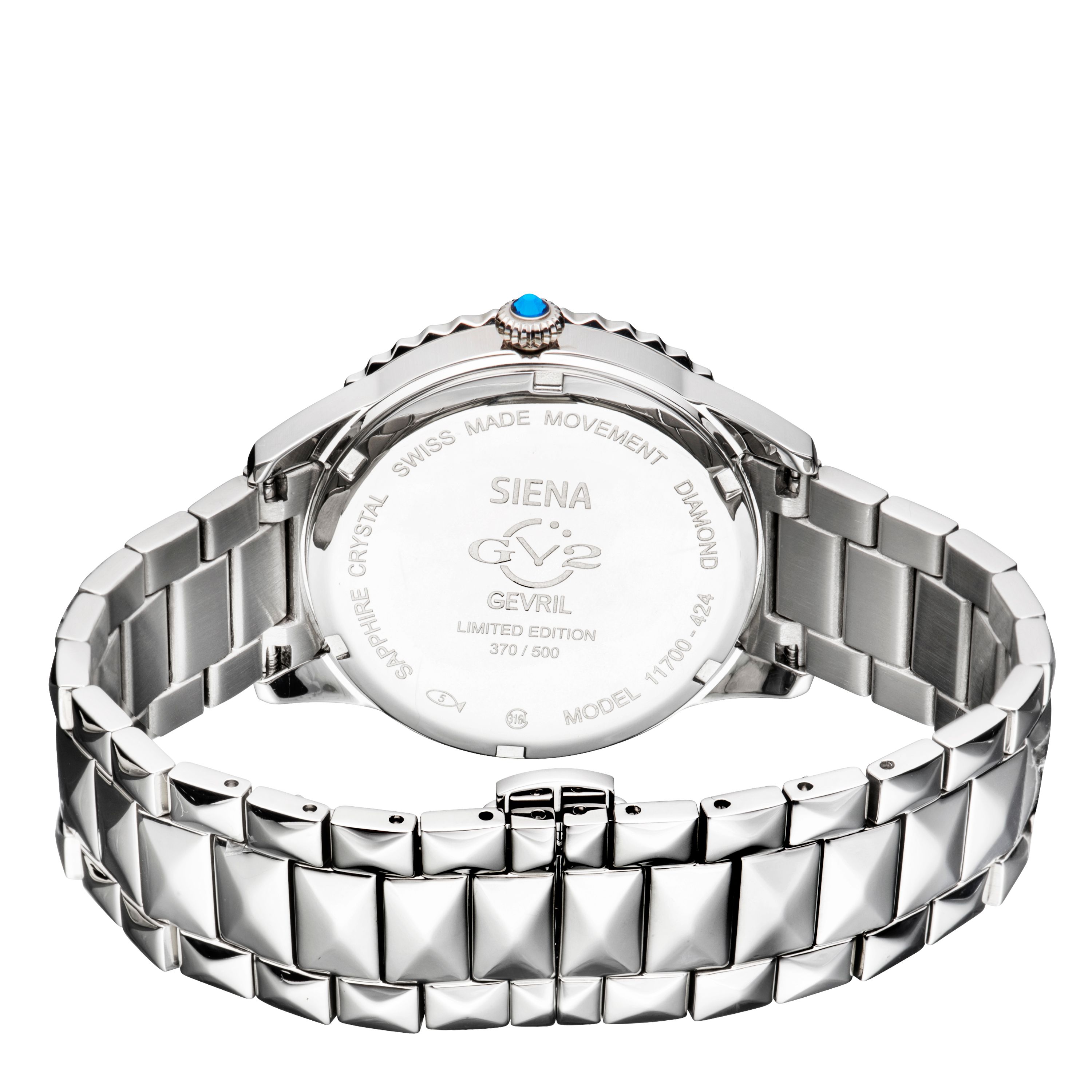GV2 Siena Blue Dial Stainless Steel 11722 Swiss Quartz Watch