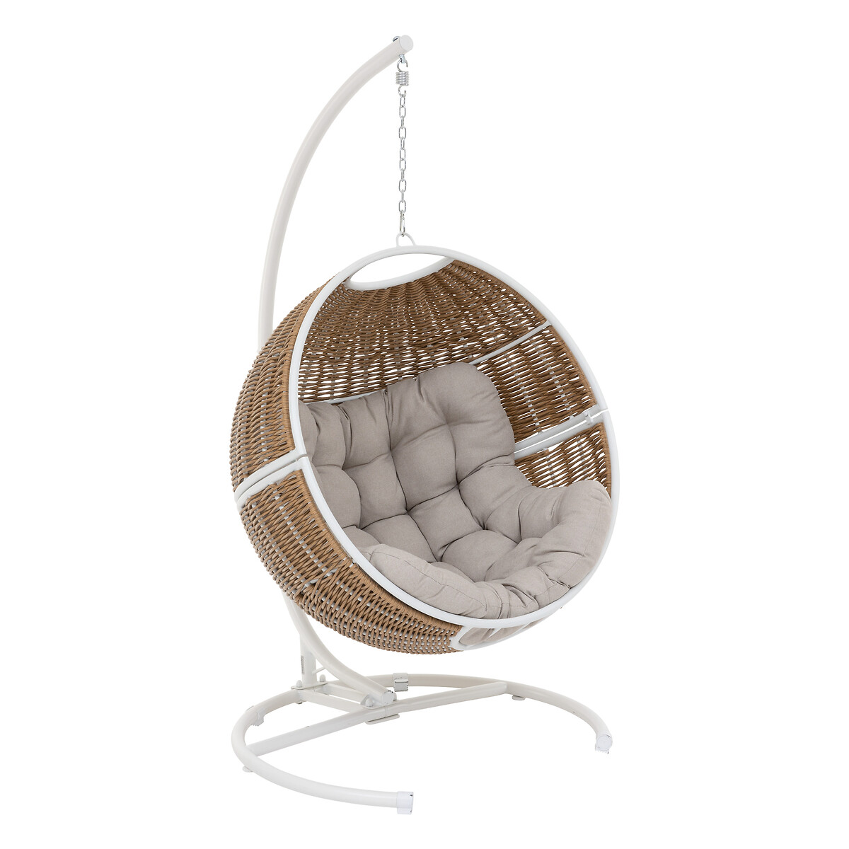 Cadeirão Baloiço Orbiana Taupe e Branco