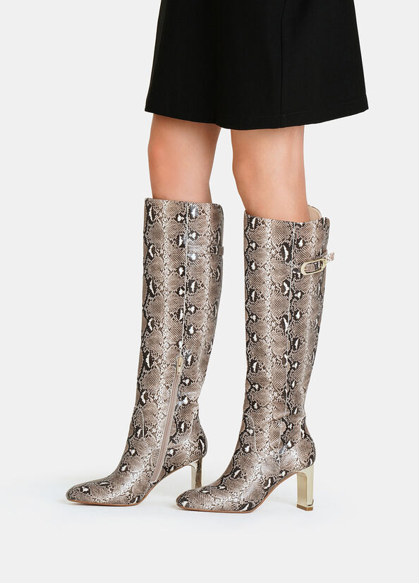 Stivali alti pitonati