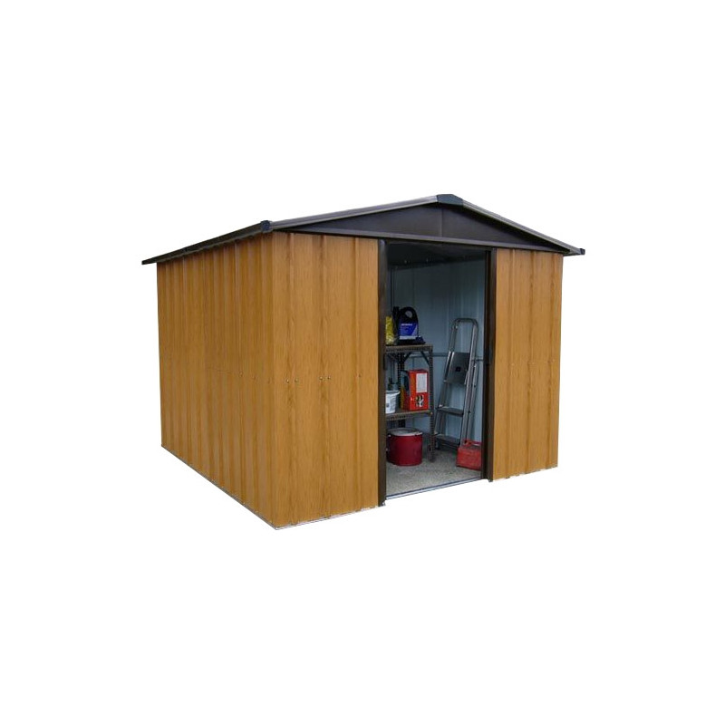 Abri de jardin en métal aspect bois 3,03 x 2,37 x 2,12 m