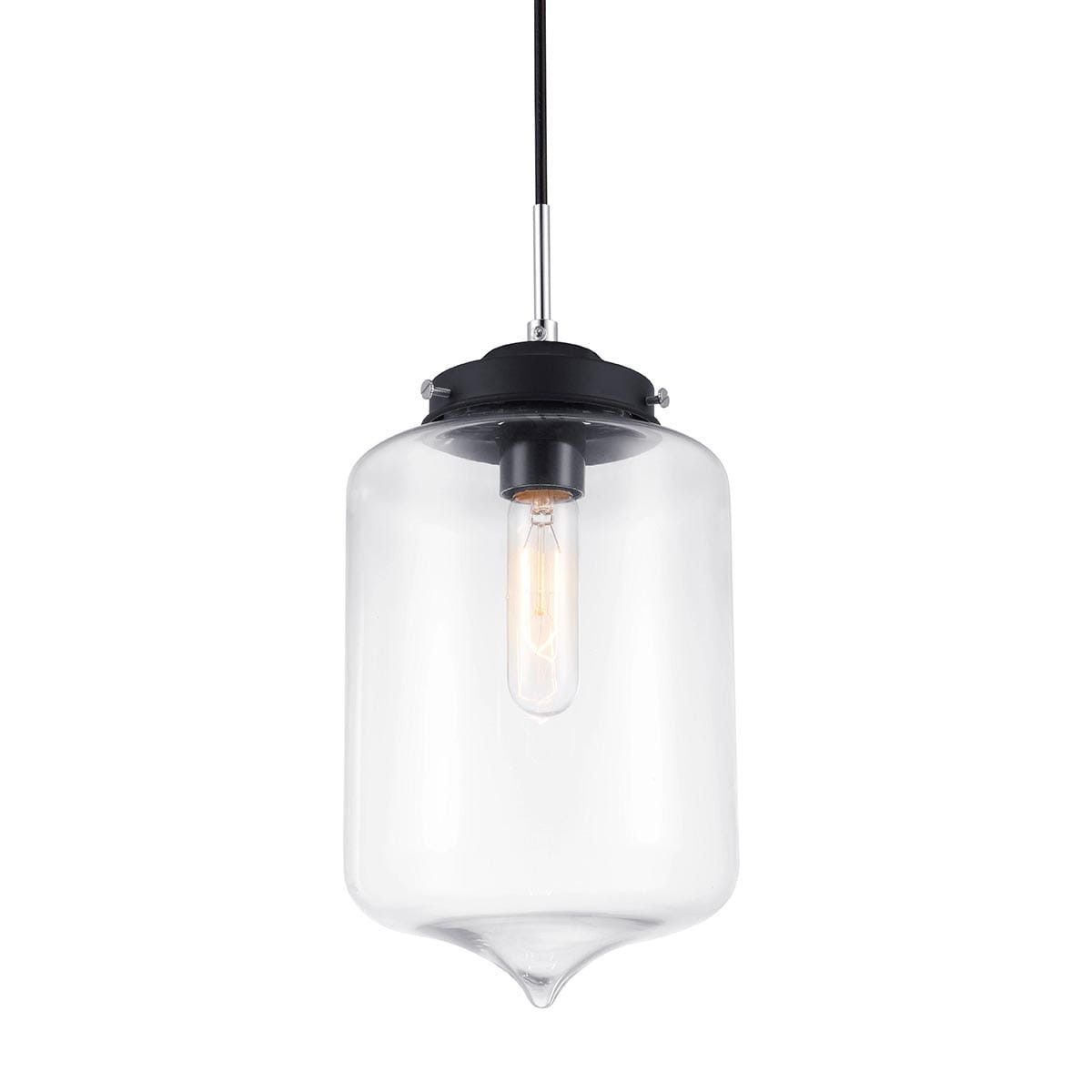 Lampa wisząca czarno-przezroczysty Tube 1xE27x60W wym: 128x17x17 cm Italux