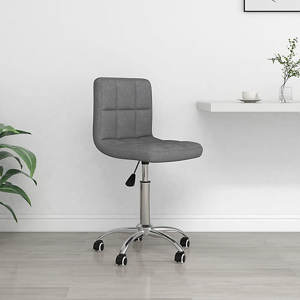 Chaise pivotante de bureau Gris clair Tissu vidaXL