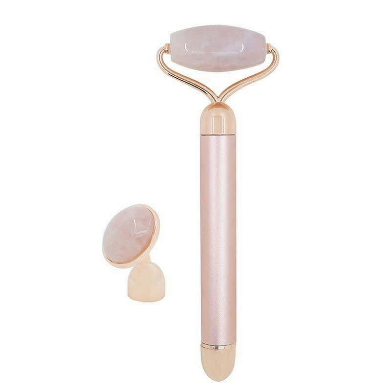 - Masseur visage électrique quartz rose