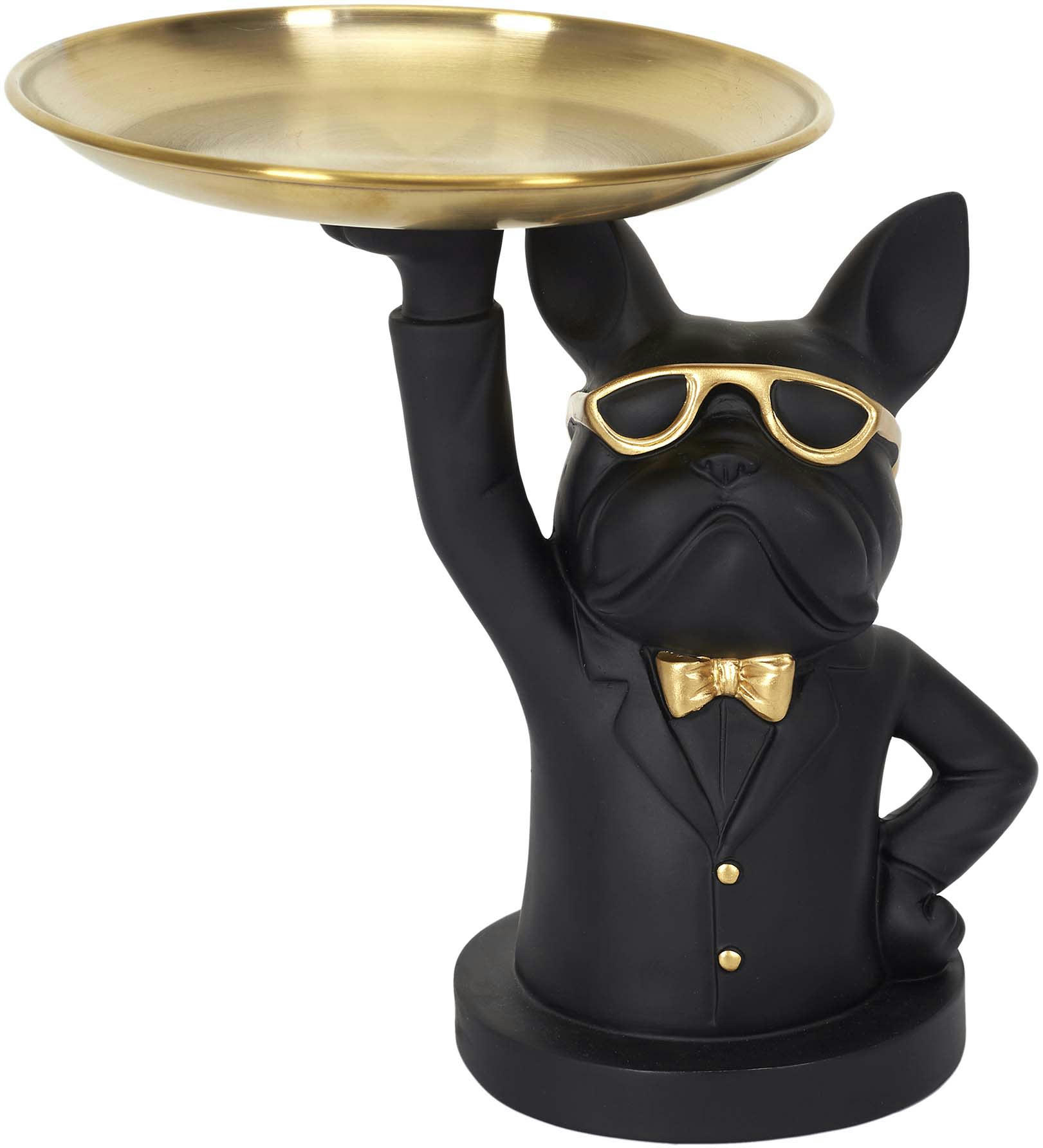 - Vide poche déco bouledogue serveur noir et doré
