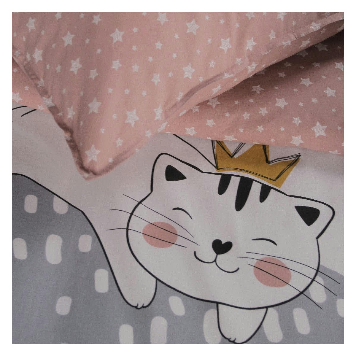 STELLA - Parure de lit en Coton Rose 140x200 cm