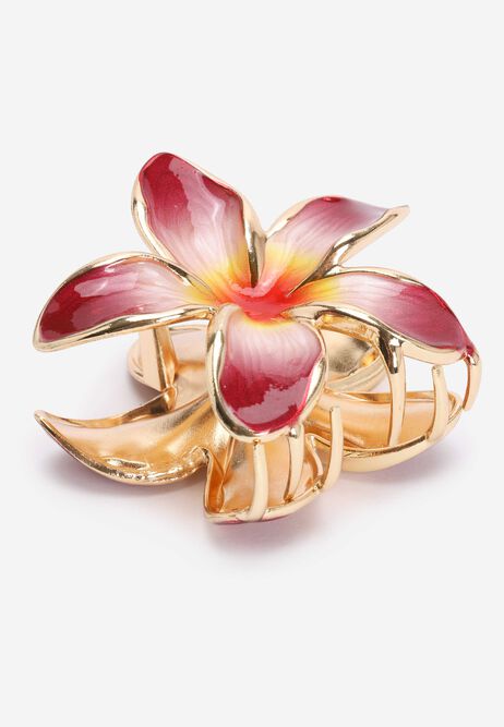 Womens Pink Ombre Flower Hair Clip