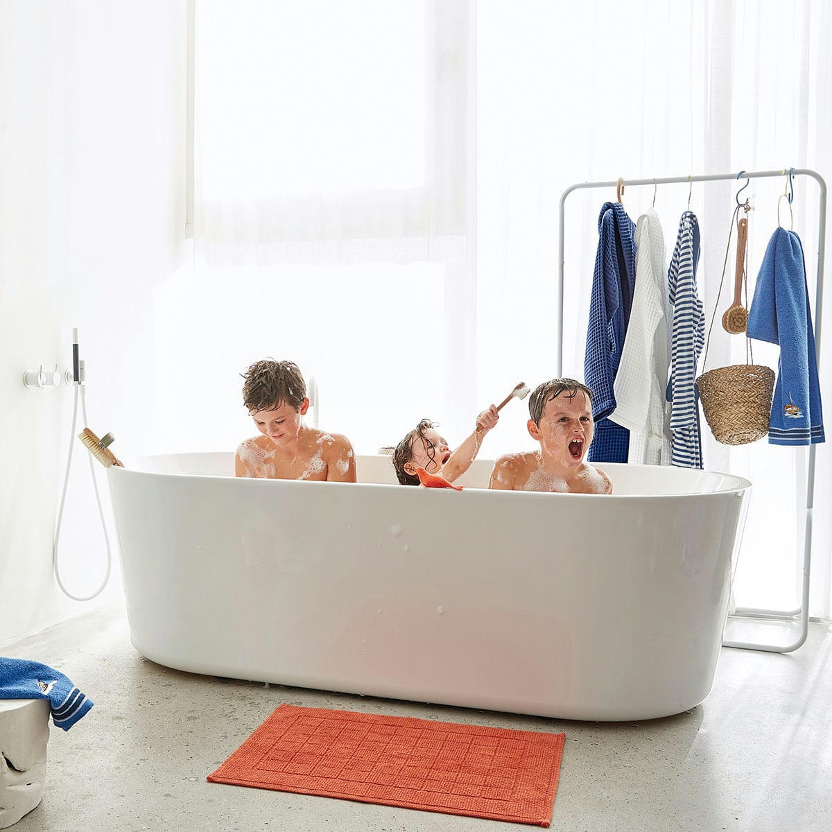 PONTON - Tapis de bain en  coton gris 50 x 70 cm