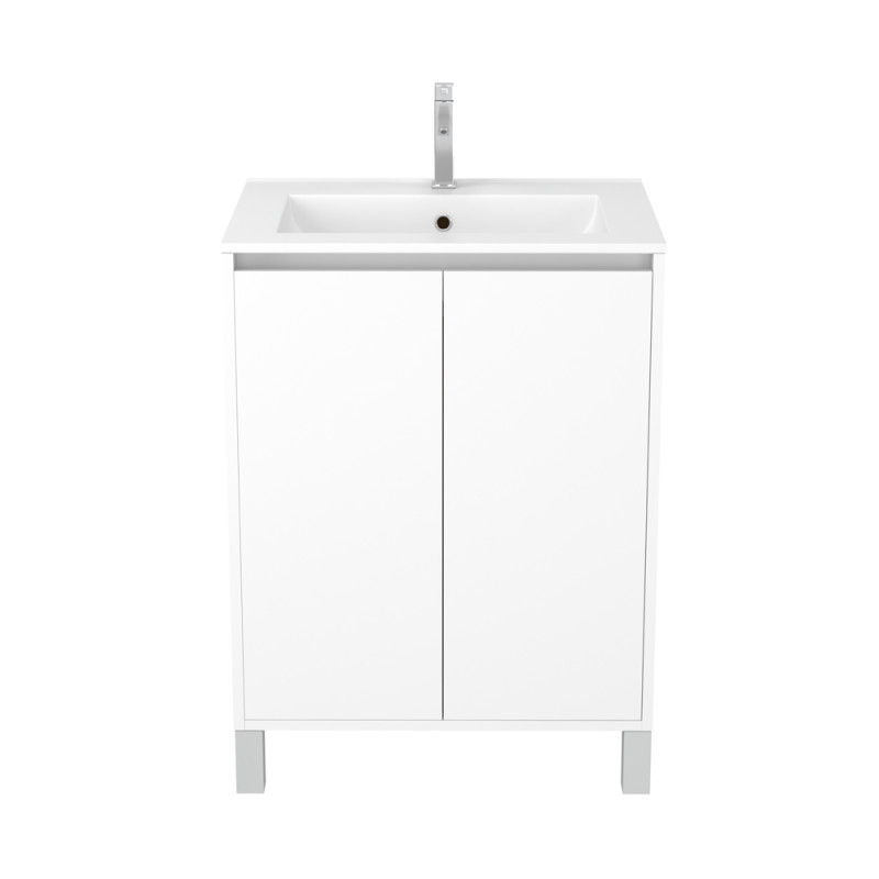 Meuble sous-plan Atos avec portes blanc 60 cm AURLANE