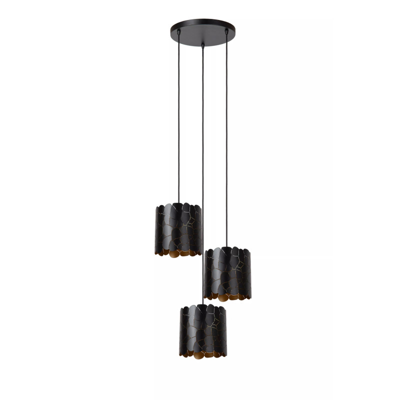 Suspension Almelo noire et or Ø 45 cm E27 3 x 40 W LUCIDE