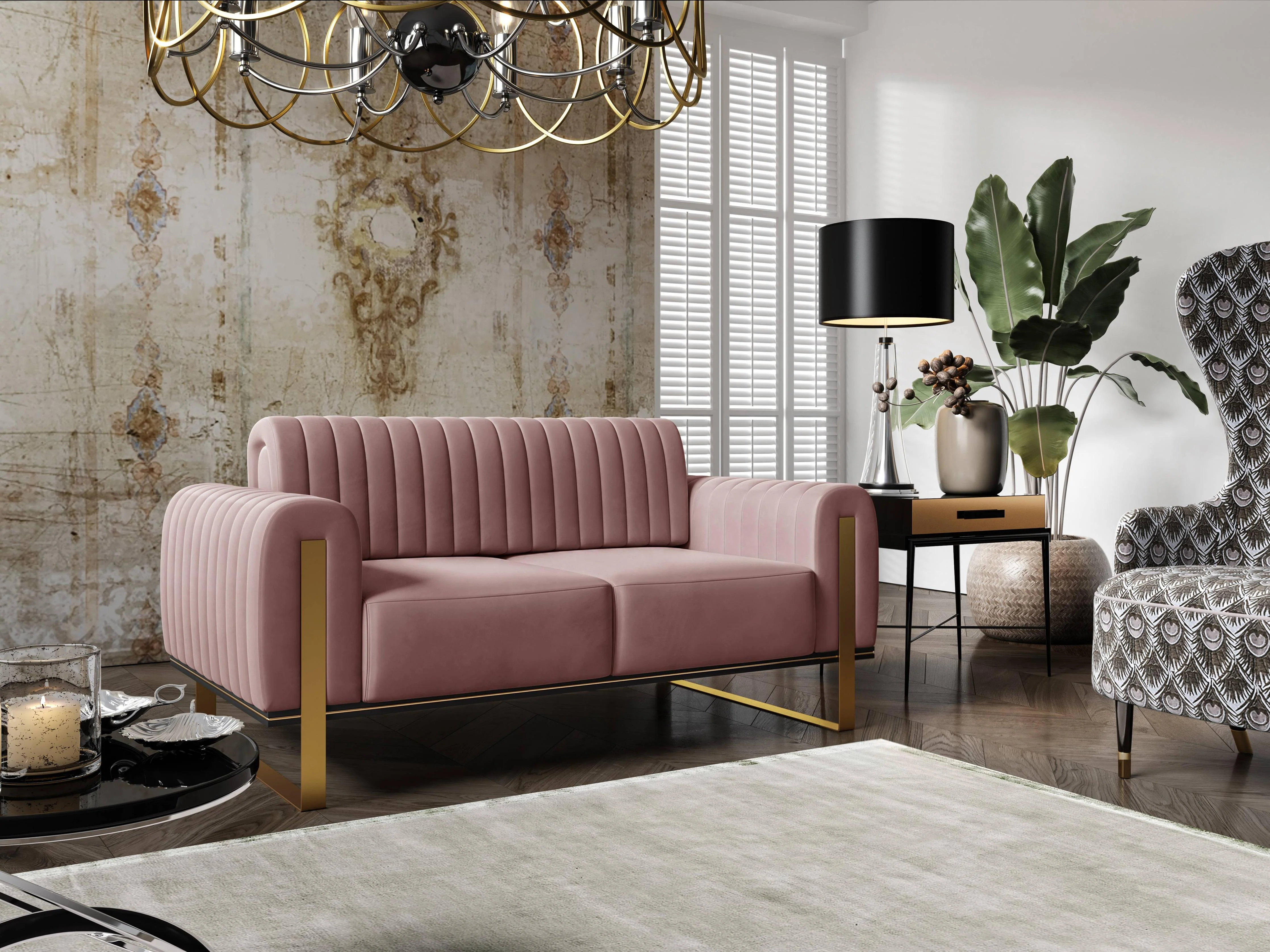 2-zitsbank Nouveau velvet