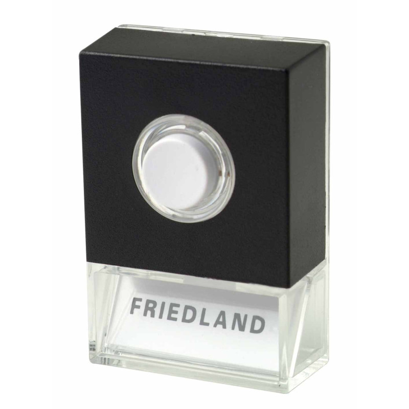 Sonnette noire avec plaque adresse FRIEDLAND