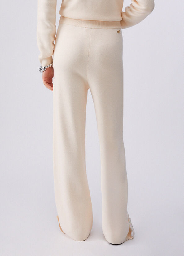 Pantaloni in maglia con perline