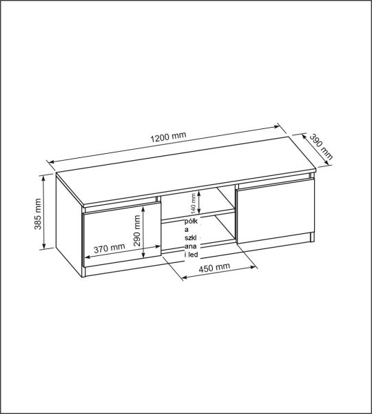 Szafka rtv 120cm dąb sonoma