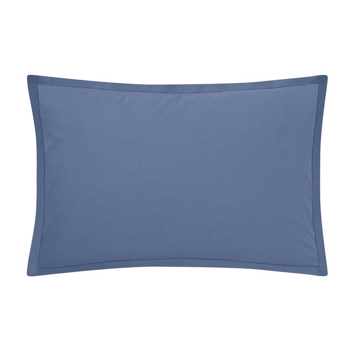 TOUT DOUX - Taie d'oreiller en coton bleu denim 50x70 Made in France