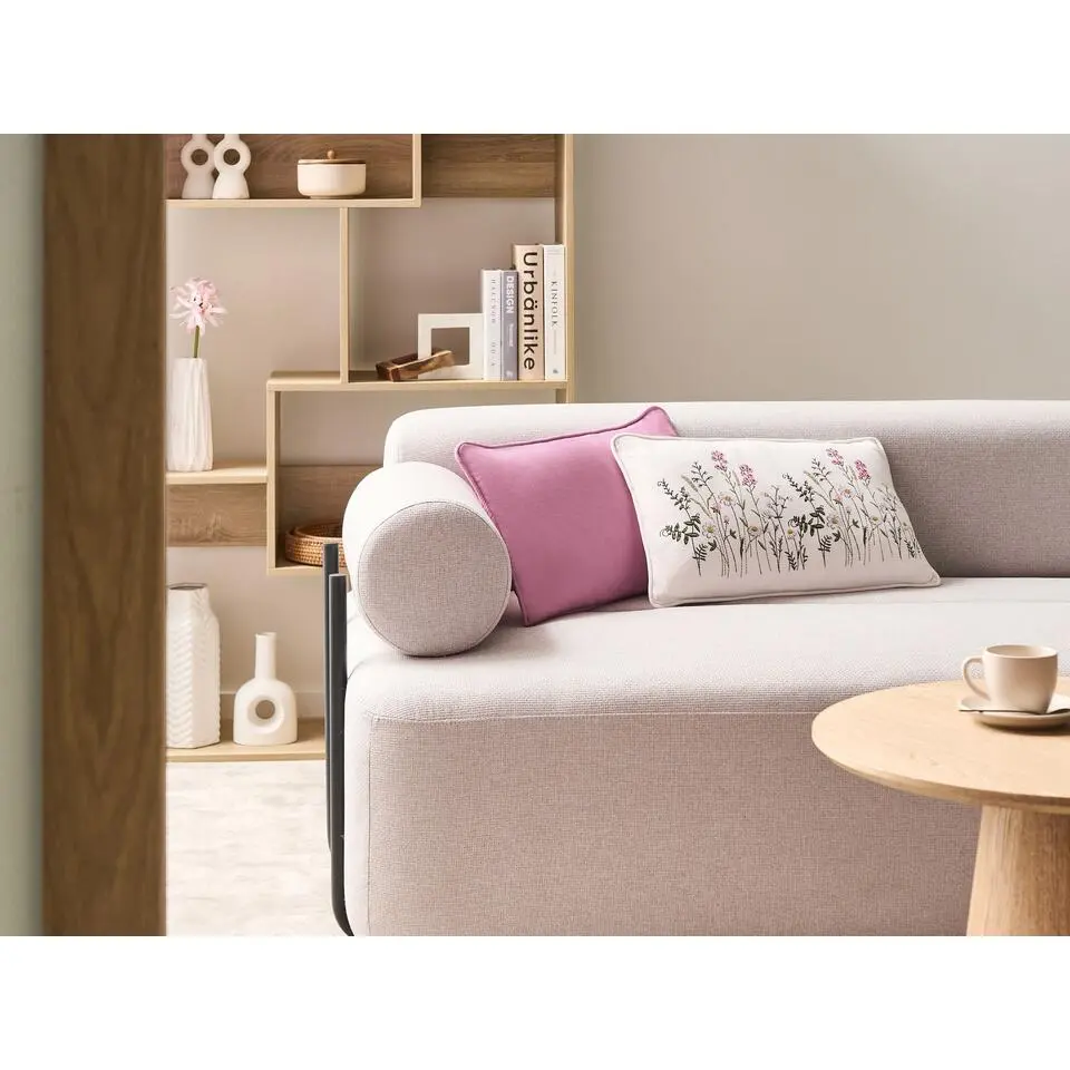 MADHUCA - Sierkussen set van 2 - Wit/Roze - Katoen