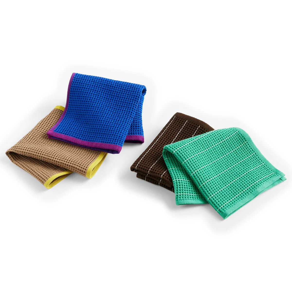 HAY - Canteen Spültücher, blau / fuchsia und beige / gelb (2er-Set)