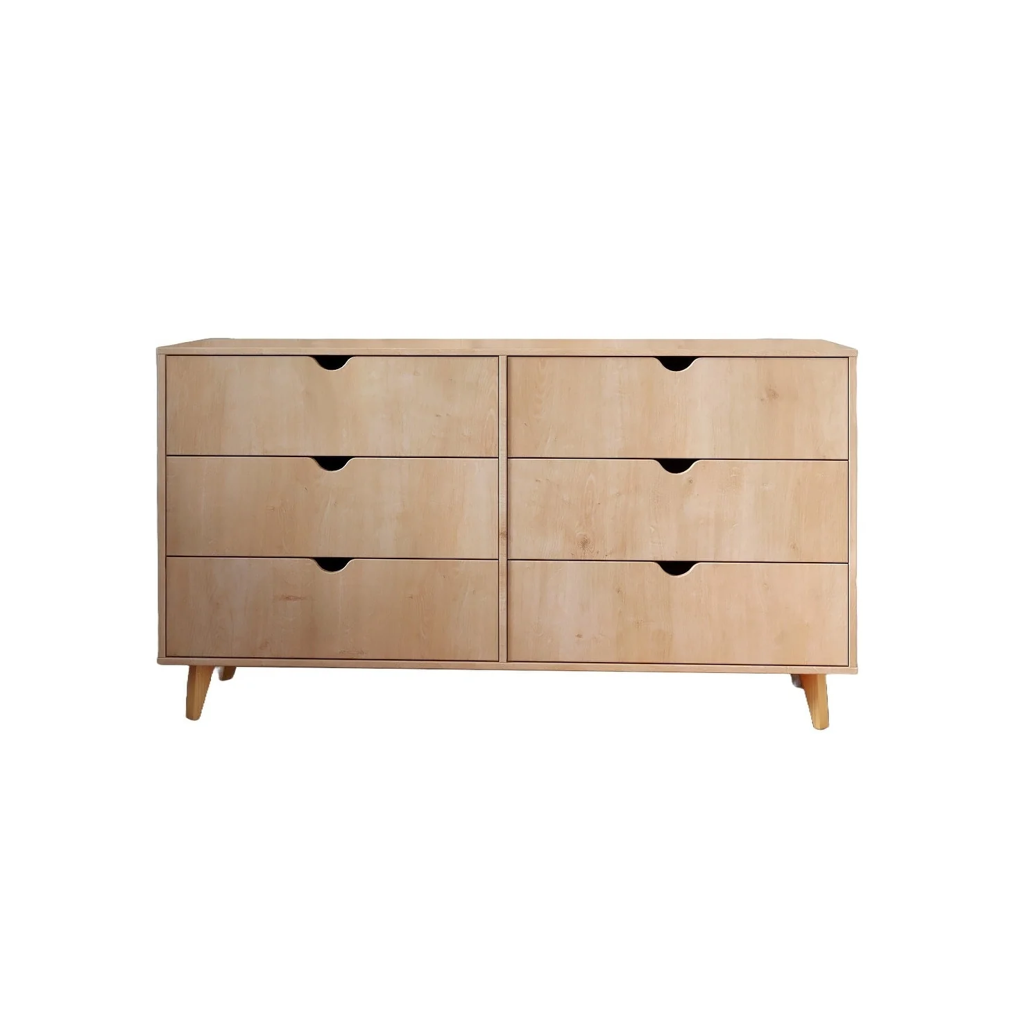 HomeRoots 59 Natural Six Drawer Double Dresser