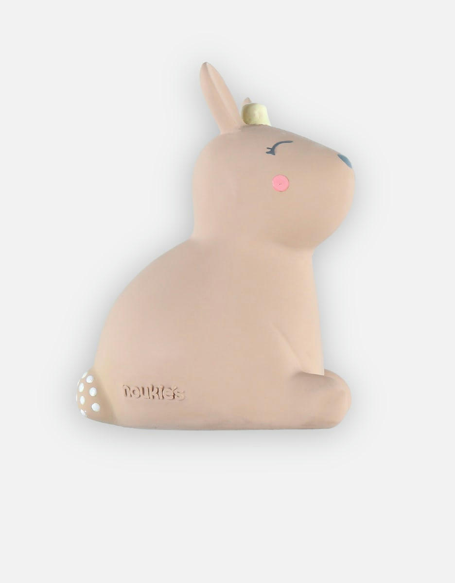 - Jouet de bain lapin avec hochet en caoutchouc naturel