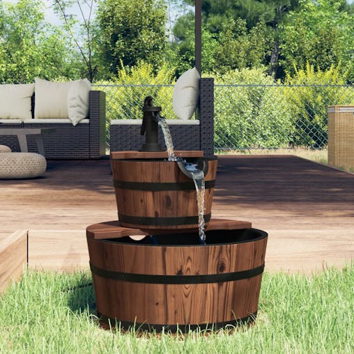 NNEVL Water Fountain with Pump 44.5x44.5x58 cm Solid Wood Fir