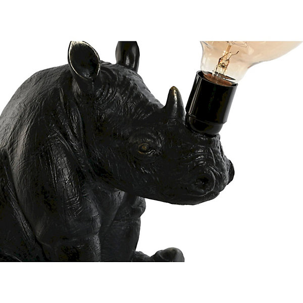 Lampe de salon design forme rhinocéros noir unique 35 x 21,7 x 29 cm Noir intense