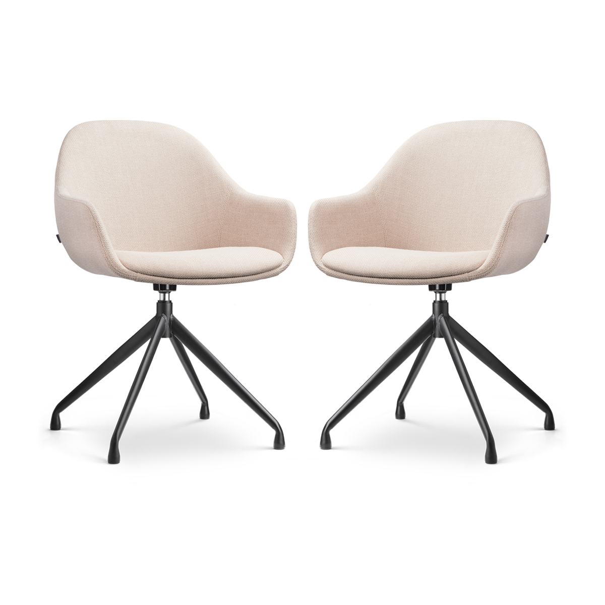 Nolon Nola-Mae Draaibare Eetkamerstoelen Beige - Zwart - 2x