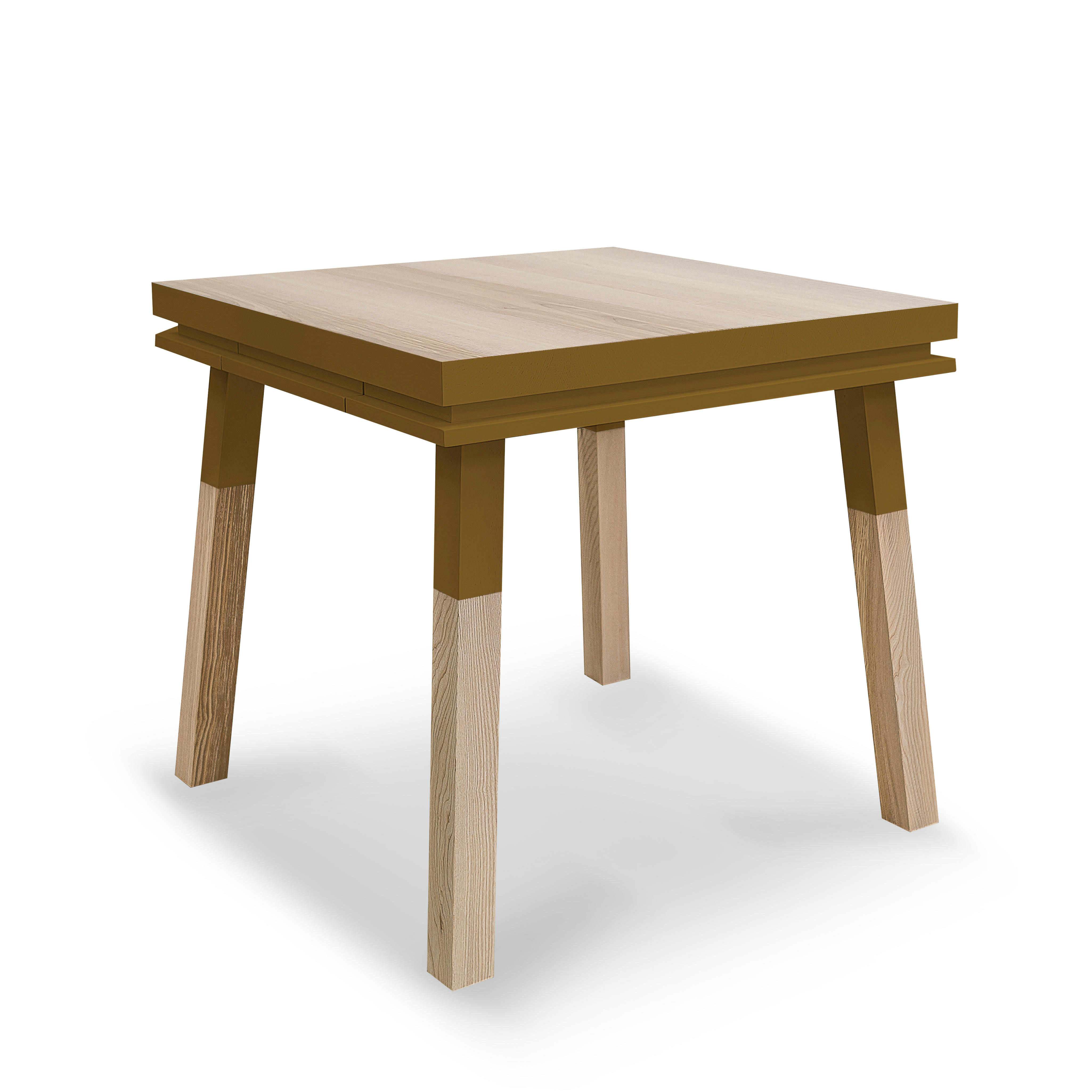 EGEE - Table de cuisine carrée avec tiroir 100 cm, 100% frêne massif