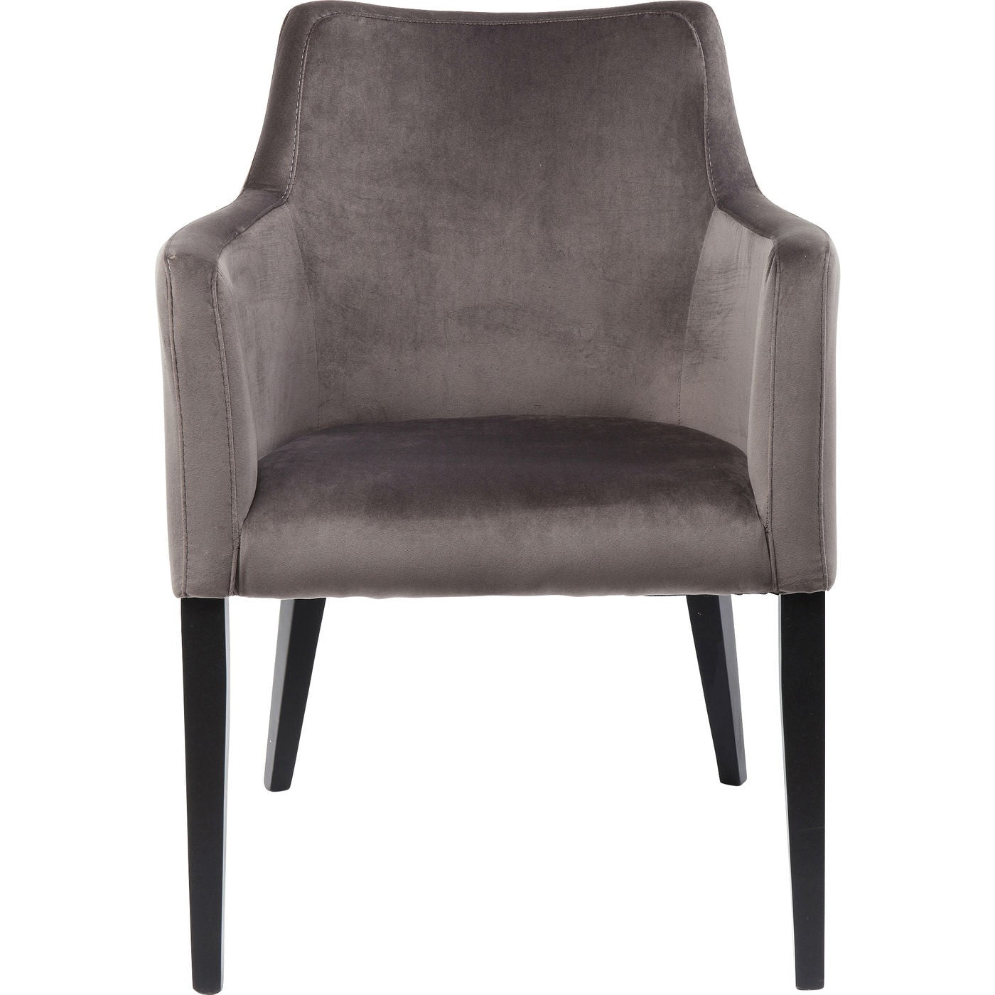 Kare Design Stoel met armleuningen Mode fluweel grijs zwarte voeten