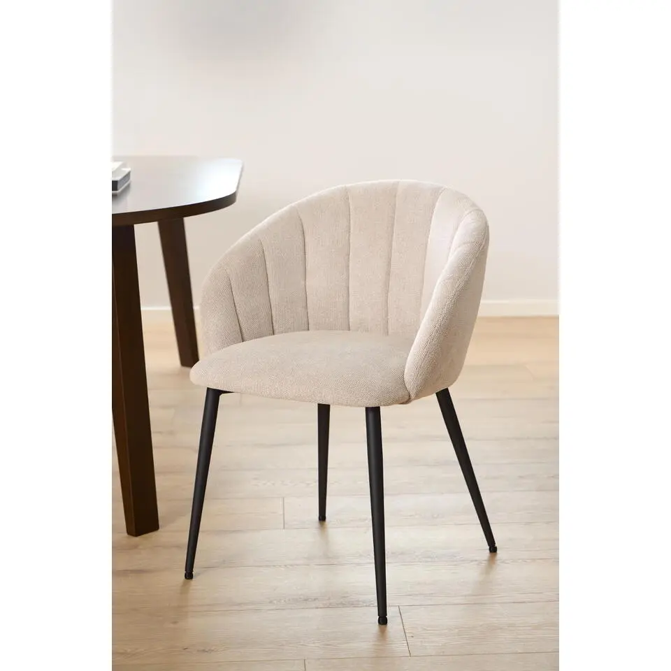 Eetkamerstoel Beige Stof - Zithoogte 46,5cm - Philadelphia