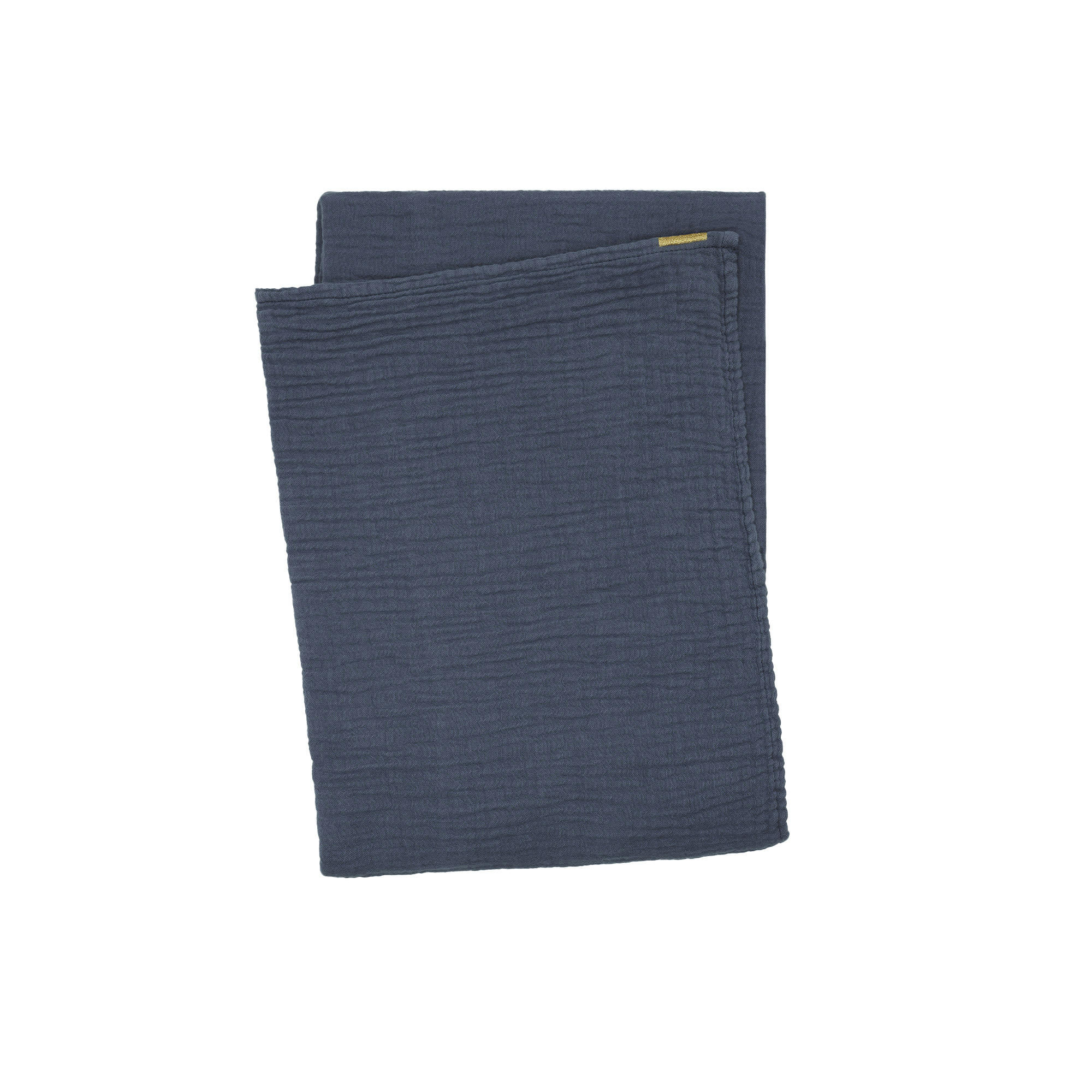 - Plaid en double gaze de coton 120x170 bleu orage